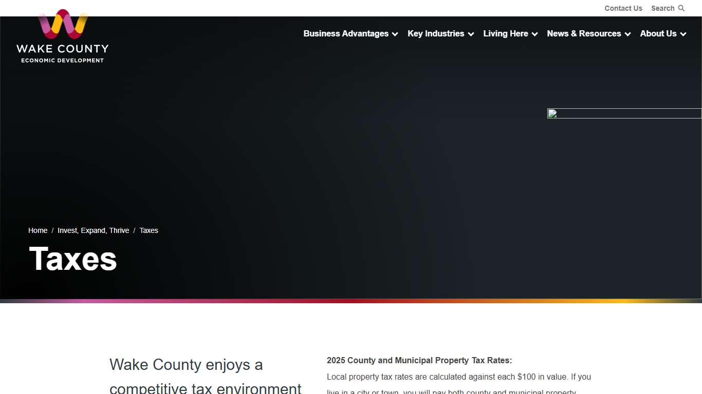 Taxes Wake County Economic Development